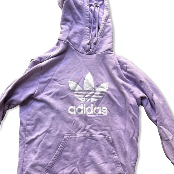 adidas Originals mens Adicolor Classics Trefoil Hoodie in light purple+ white - Picture 8 of 8